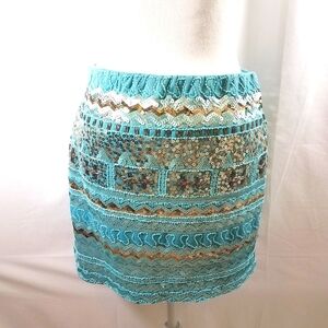 Venus Blue Sequin Mini M NWOT